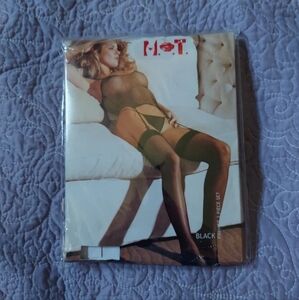H.O.T. Shirley of Hollywood Fishnet 3pc Set 90016 Black Nylon BNWT SO